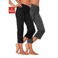 Caprihose VIVANCE ACTIVE Gr. 48/50, N-Gr, grau (1 x schwarz, 1 anthrazit meliert) Damen Hosen Caprihosen