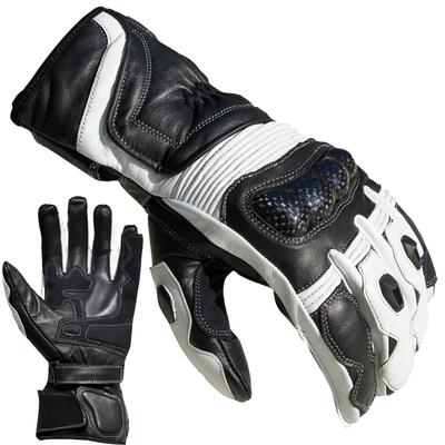 Motorradhandschuhe PROANTI Handschuhe Gr. XL, schwarz-weiß (weiß-schwarz) Racing, aus Leder