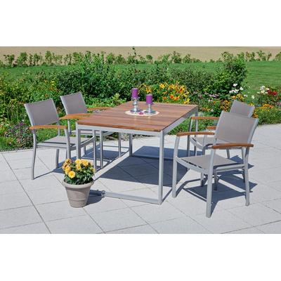 Garten-Essgruppe MERXX "Naxos" Sitzmöbel-Sets beige (natur) mit ausziehbaren Tisch