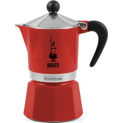 Espressokocher BIALETTI "Rainbow" Kaffeemaschinen Gr. 0,06 l, 1 Tasse(n), rot (aluminiumfarben, rot) Espressokocher