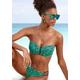 Bügel-Bandeau-Bikini BRUNO BANANI Gr. 32, Cup A, grün (türkis, bedruckt) Damen Bikini-Sets Ocean Blue