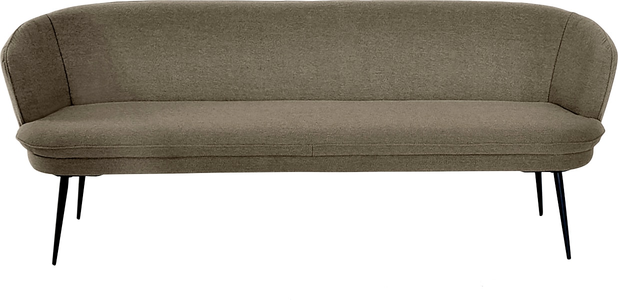 Polsterbank K+W KOMFORT & WOHNEN "ZOOM", beige (sand 35), B:222cm H:87cm T:66cm, Sitzbänke, 3-Sitzer Polsterbank mit dekorativen Keder