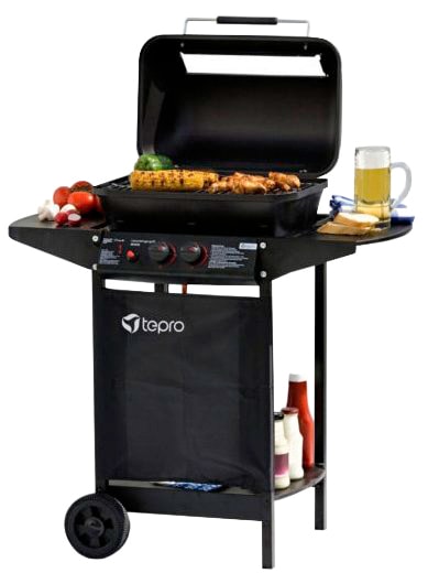 Gasgrill TEPRO "Irvine", schwarz, B:94cm H:102cm T:51cm, Grills, BxTxH: 94x51x102 cm