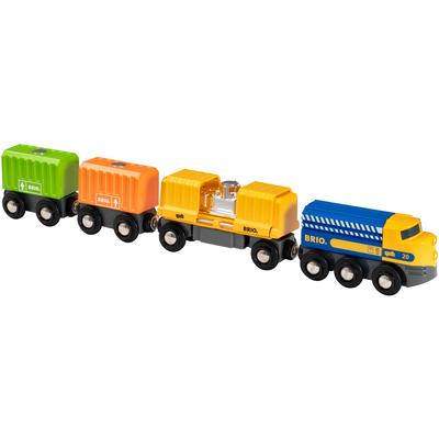 Spielzeug-Eisenbahn BRIO "Güterzug mit drei Waggons" Spielzeugfahrzeuge bunt Kinder Ab 3-5 Jahren