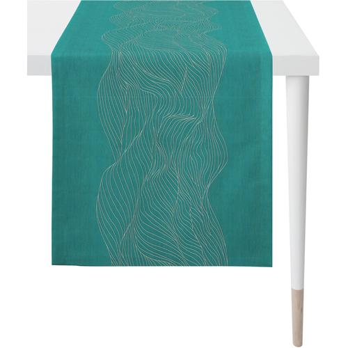 „Tischläufer APELT „“5233 LOFT STYLE, Jacquard““ Tischdecken Gr. B/L: 46 cm x 140 cm, 1 St., blau Tischläufer“