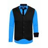 Langarmhemd RUSTY NEAL, Herren, Gr. M, EURO-Größen, blau (petrol), 60% Baumwolle, 37% Polyester, 3% Elasthan, mehrfarbig, casual, ohne Ausschnitt, Langarm, Hemden, bestehend aus Hemd, Weste und Krawatte