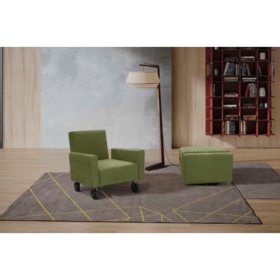 Sessel EGOITALIANO "QQ, Funktionssessel zum Hocker zusammenklappbar", grün (kiwi), B:68cm H:71cm T:81cm, Sessel, Einzelsessel, inkl. Rollen, in vielen Farbe und hochwertigem Microfaserbezug Image