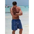 Badeshorts BENCH., Herren, Gr. S (46/48), Lang, blau (blau (langgröße)), Microfaser, Polyester, bedruckt, Badehosen, kurze oder lange Form