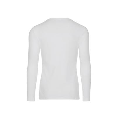 Longsleeve TRIGEMA "TRIGEMA Langarmshirt", Kinder, Gr. XS, weiß, 95% Baumwolle, 5% Elastan, Basic, Langarm, Shirts Image