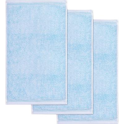 Gästehandtuch MÖVE "Superwuschel", blau (aquamarine), B:30cm L:50cm, Walkfrottee, Baumwolle, Handtücher (Packung), Gästehandtücher Set mit Bordüre, 100% Premium Cotton Baumwolle, weich Image