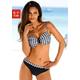 Bügel-Bikini LASCANA Gr. 50, Cup E, schwarz-weiß (schwarz, weiß) Damen Bikini-Sets Ocean Blue