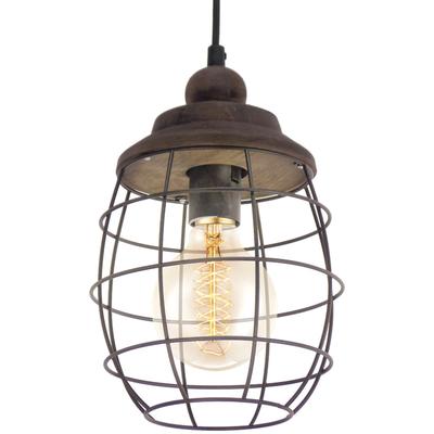 EGLO Pendelleuchte "BAMPTON", braun, Ø 18cm, Lampen, Hängelampe, Hängeleuchtel, Esstischlampe, Wohnzimmerlampe, E27 Image