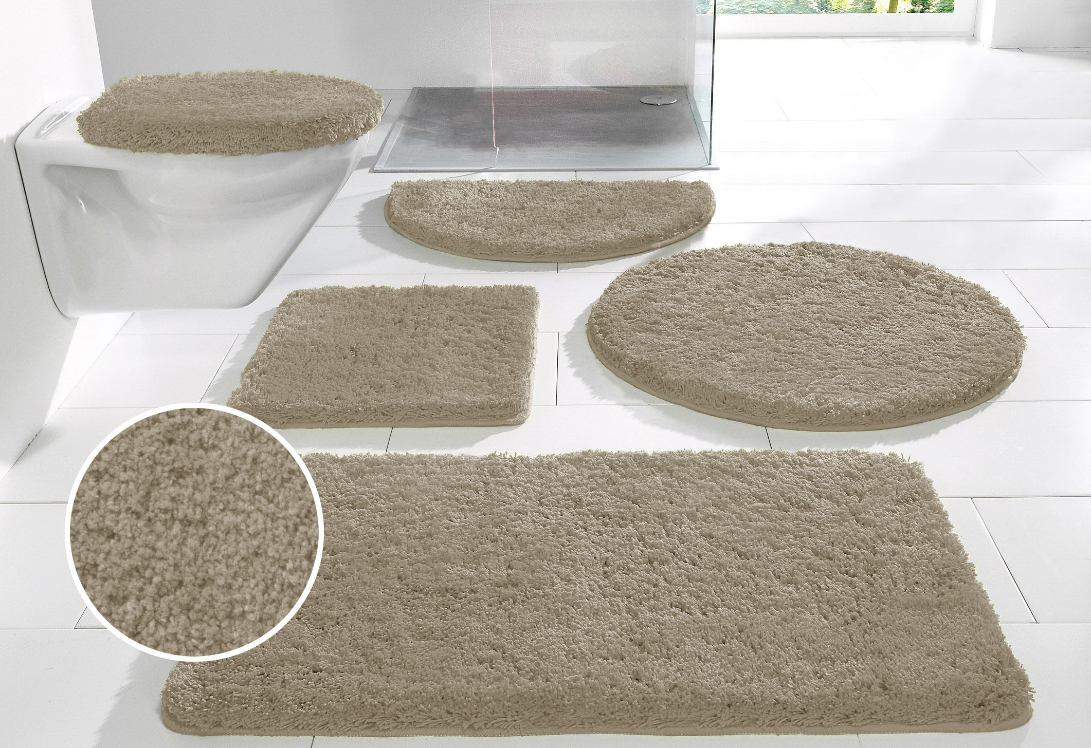 Badematte MY HOME "Sanremo, Badvorleger, Badezimmer Teppich, sehr weich" Gr. 15, braun, H:30mm, Polyester, Badematten, Badematte, Badteppich, unifarben, rechteckig, rund & als 3-tlg. Set erhältlich, Topseller