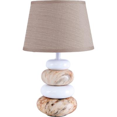 NÄVE Tischleuchte "Stoney", braun (braun, weiß), Ø 20cm H: 31cm, Lampen, Keramik, Designerlampe Image