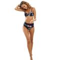 Balconette-Bikini FEEL GOOD Gr. 48, Cup D, schwarz (schwarz, bedruckt) Damen Bikini-Sets Balconette-Bikini Ocean Blue