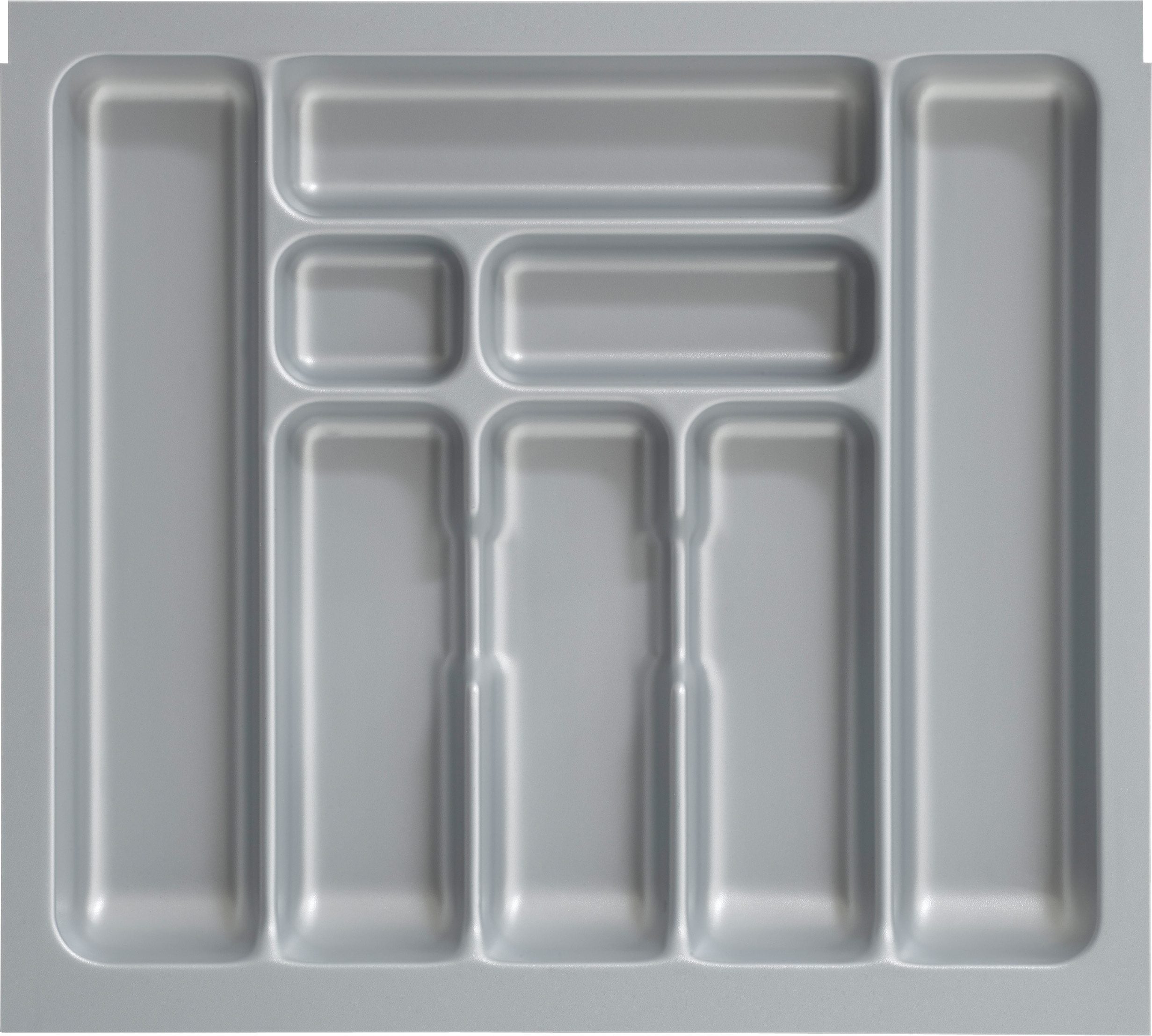 Besteckeinsatz OPTIFIT, silber (silberfarben), B:53,6cm H:5cm T:48,2cm, Kunststoff, Schubladeneinsätze, Besteckeinsatz, 60 cm, passend für Schubkästen der Serien Bern, Parma, Tapa und Ole
