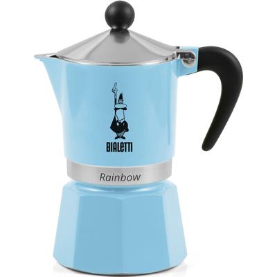 Espressokocher BIALETTI "Rainbow" Kaffeemaschinen Gr. 0,13 l, 3 Tasse(n), blau (aluminiumfarben, hellblau) Espressokocher