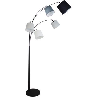 BY RYDENS Stehlampe "Foggy", braun (sand schwarz), Ø 80,00cm, Lampen, Stehleuchte mit 5 Stoffschirmen, Bogenlampe Image