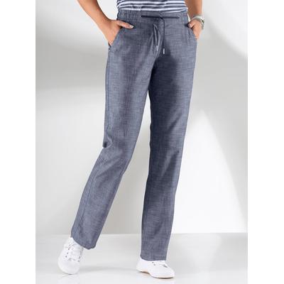 Bootcuthose CASUAL LOOKS, Damen, Gr. 21, Kurzgrößen, blau (jeansblau), 100% Baumwolle, unifarben, meliert, lang, Hosen Image