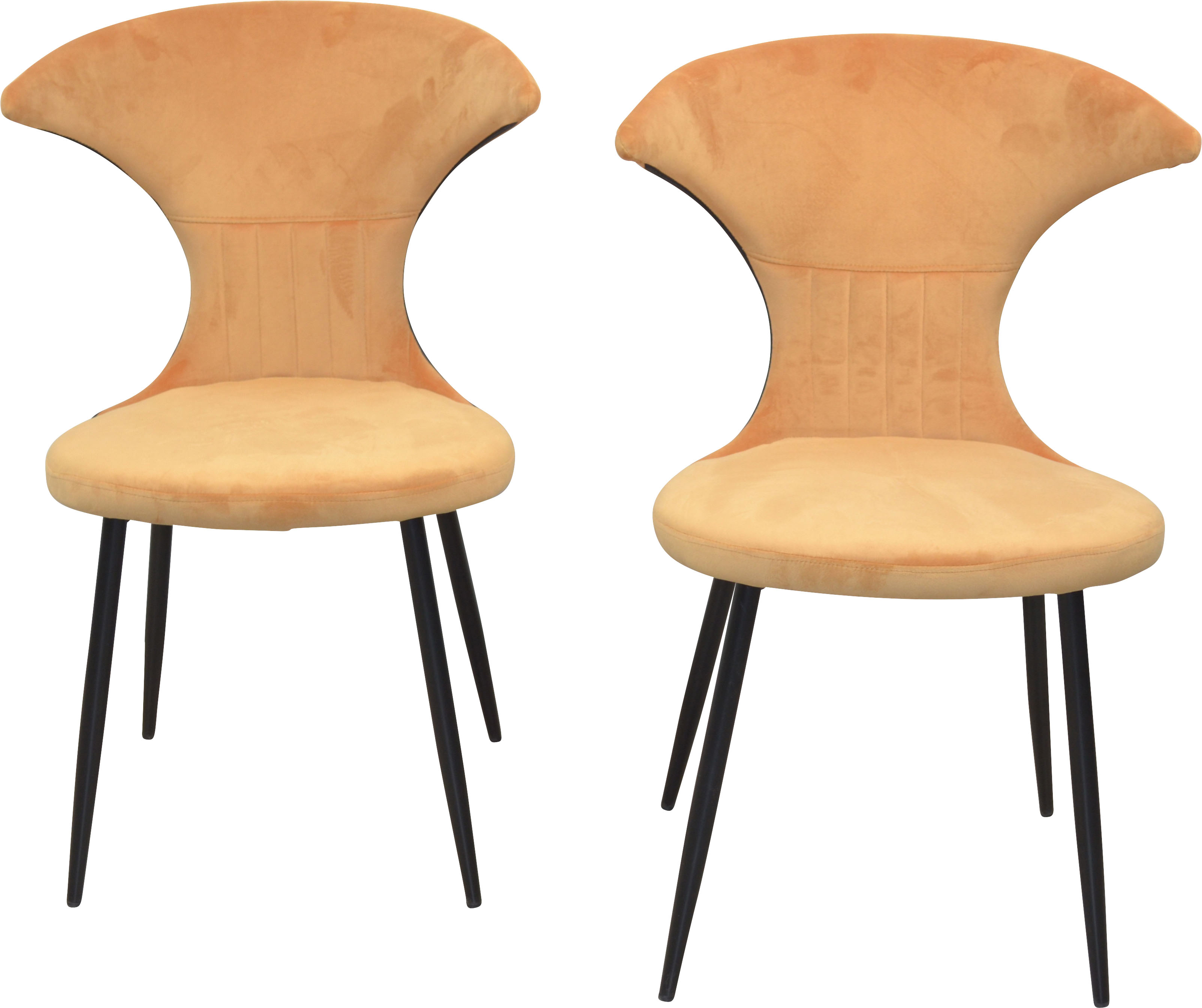 4-Fußstuhl INOSIGN, orange (orange, schwarz), B:55cm H:85cm, Polyester, Stühle, Gestell aus Stahlrohr, Sitz- und Rückenfläche schaumstoffgepolstert Image