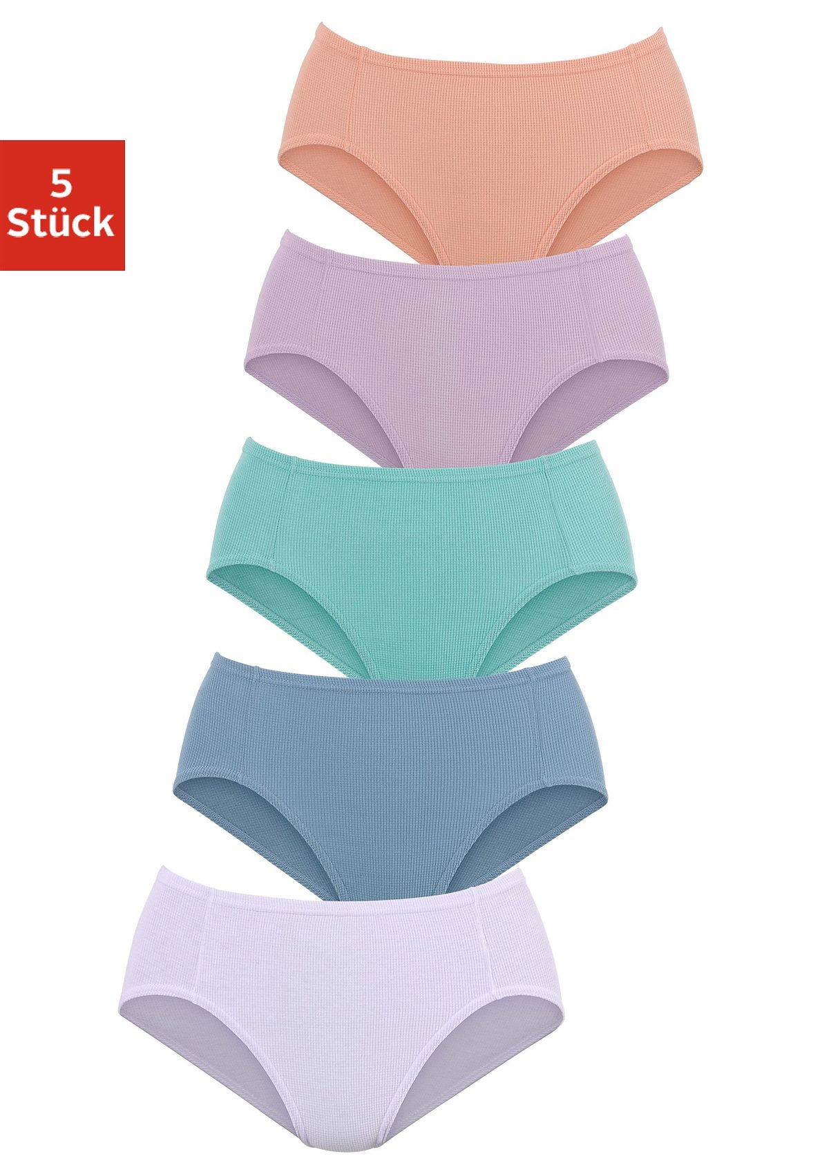 Jazz-Pants Slips PETITE FLEUR, Damen, Gr. 44, bunt (weiß, hellblau, mint, flieder, apricot), Piqué, Obermaterial: 95% Baumwolle, 5% Elasthan, unifarben, körpernah, Unterhosen, aus weicher Pikee-Qualität Image