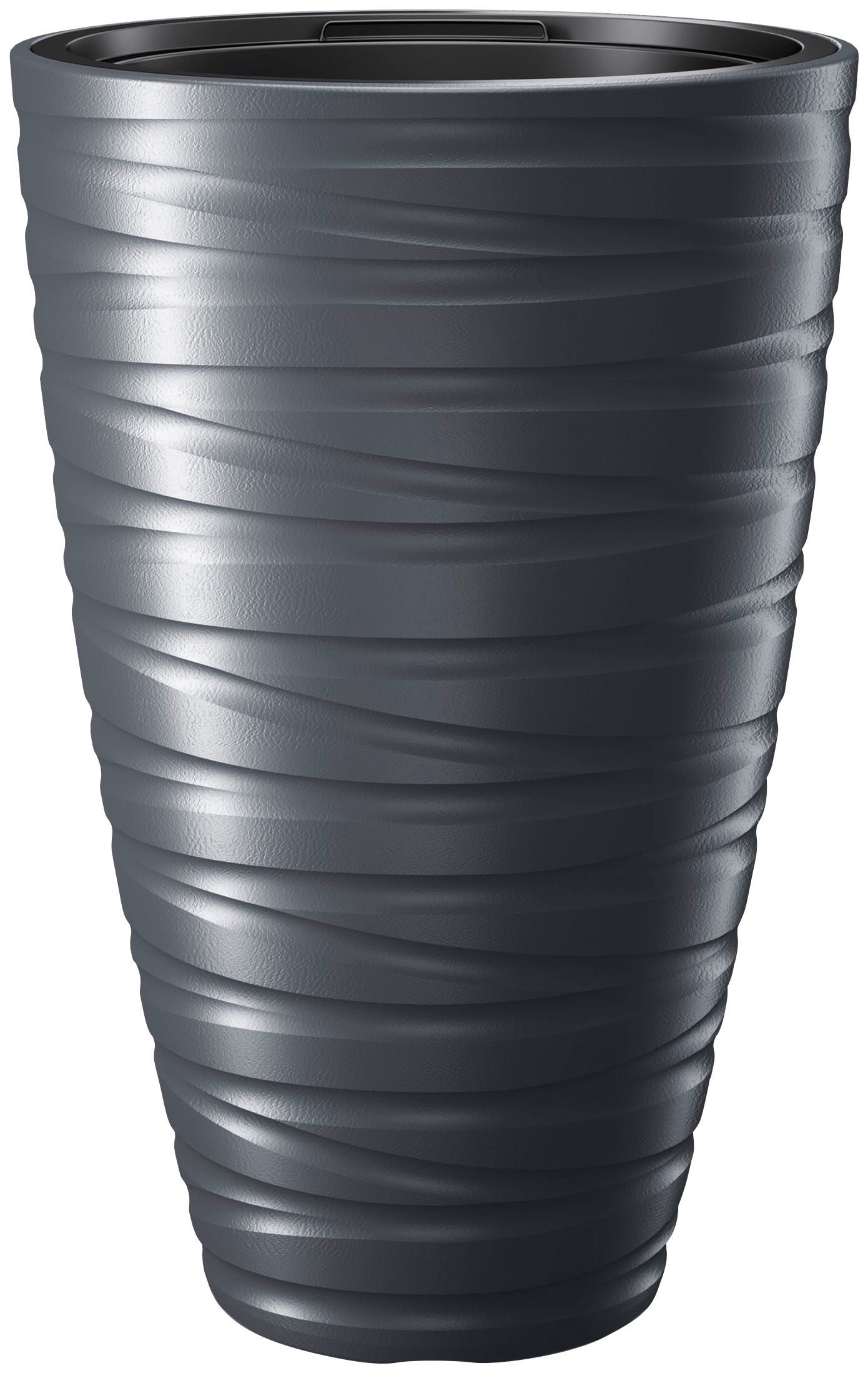 Blumentopf PROSPERPLAST "Maze", grau (anthrazit), Kunststoff, Pflanzgefäße, Ø 37,5 x 57,9 cm