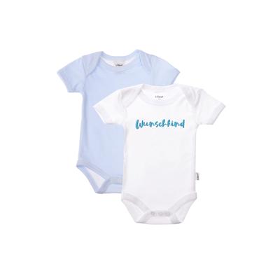 Body LILIPUT "Wunschkind" Gr. 44, EURO-Größen, blau (weiß-hellblau) Baby Bodies mit weitem Kragen