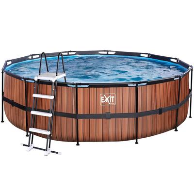 Framepool EXIT "inkl. Sicherheitsleiter", braun, H:122cm Ø:450cm, Schwimmbecken, ØxH: 450x122 cm, mit Sandfilteranlage