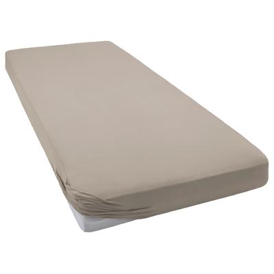 Spannbettlaken BELLANA "Jersey-Elasthan deluxe", grau (taupe), B:140-160cm L:200-220cm, Jersey-Elasthan, Obermaterial: 95% Baumwolle, 5% Elasthan, Laken, für Standardmatratzen, Wasserbetten und Boxspringbetten Image