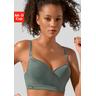 Sport-Push-up-BH LASCANA ACTIVE Gr. 75, Cup AA, grün (khaki) Damen BHs mit Bügel eingearbeiteten Kissen