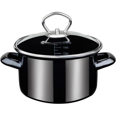 Bratentopf GSW "Profi-Black-Star", schwarz, H:8,0cm Ø:16cm, Töpfe, Induktion