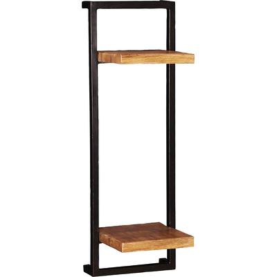 Wandregal SIT, schwarz (natur, schwarz), B:25cm H:75cm T:25cm, Massivholz, Metall, Regale, Im modernen Industrial Look Image