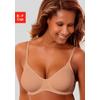 T-Shirt-BH LASCANA "perfect basic", Damen, Gr. 95, Cup B, braun (caramel), Microtouch, Obermaterial: 82% Polyamid (TACTEL), 18% Elasthan (LYCRA), Basic, BHs, mit Bügel, ohne Schale, Basic Dessous