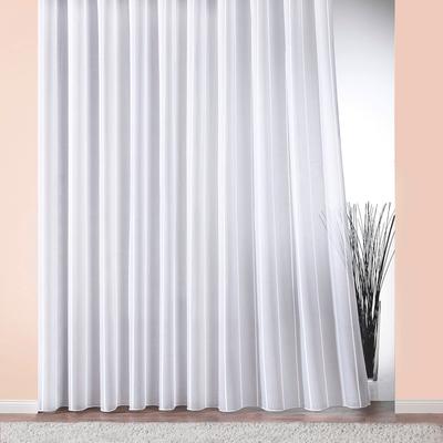 Gardine WECKBRODT "Athen" Gr. 4, weiß, B:250cm H:225cm, Polyester, Gardinen, Gardinenstore, Webgardine, halbtransparent, glänzende Effektstreifen, Bleiband, Store Image