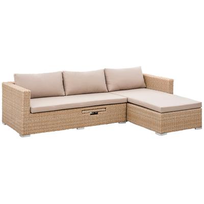 Loungesofa MERXX "Veneto" Sofas Gr. B/H/T: 195cm x 53cm x 140cm, beige (natur)