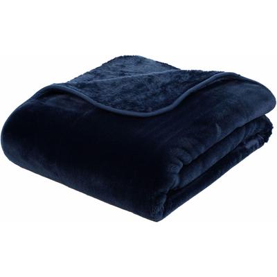 Wohndecke GÖZZE "Premium Cashmere Feeling", blau (nachtblau), B:130cm L:170cm, Wohndecken, mit premium Cashmere Feeling, Kuscheldecke Image