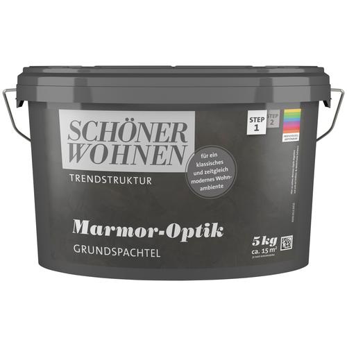 „SCHÖNER WOHNEN-FARBE Spachtelmasse „“TRENDSTRUKTUR Marmor-Optik Grundspachtel““ Farben 5 kg, abtönbar oder in Crema, Grundspachtelung für die Marmor-Optik farblos (basis) Malerwerkzeug“