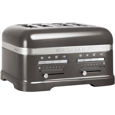 KITCHENAID Toaster "Artisan 5KMT4205EMS MEDALLION-SILBER", silber (medallion, silber), B:34,8cm H:20,5cm T:30,4cm, Toaster, mit Sandwichzange Image