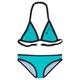 Triangel-Bikini BENCH. Gr. 170/176, N-Gr, blau (türkis, schwarz) Kinder Bikini-Sets Bikinis