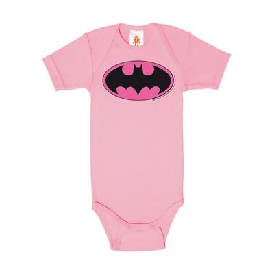 Body LOGOSHIRT "DC - Batman Logo (Pink)" Gr. 98/104, EURO-Größen, rosa Baby Bodies mit coolem Print