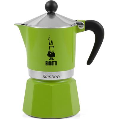 Espressokocher BIALETTI "Rainbow" Kaffeemaschinen Gr. 0,13 l, 3 Tasse(n), grün (aluminiumfarben, grün) Espressokocher