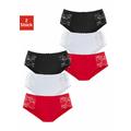 Hüftslip PETITE FLEUR Gr. 48/50, 6 St., rot (rot, schwarz, weiß) Damen Unterhosen Taillenslips