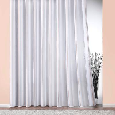 Gardine WECKBRODT "Athen" Gr. 17, weiß (weiß, champagner, beige), B:625cm H:160cm, Polyester, Gardinen, Gardinenstore, Webgardine, halbtransparent, glänzende Effektstreifen, Bleiband, Store Image