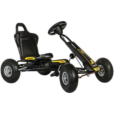 Go-Kart FERBEDO "Ferbedo ATX Racer", schwarz (schwarz, gelb), Tretfahrzeuge, KinderB:64cm H:60cm T:102cm, BxTxH: 64x102x60 cm, B:64cm H:60cm T:102cm Image