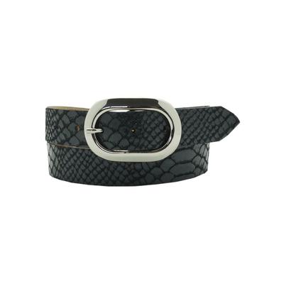 Ledergürtel ANNAMATONI, Damen, Gr. 105, schwarz, Leder, unifarben, Reptilienprägung, Schlangenoptik, Snakeprint, elegant,feminin,klassisch,modisch, Gürtel, Mit Snake-Print, Prägung Image