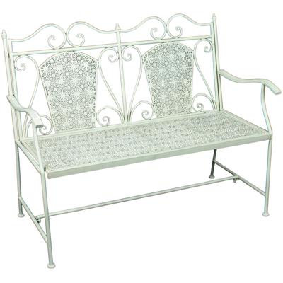 Gartenbank GARDEN PLEASURE "Lascar", beige (naturweiß), B:120cm H:95cm T:48cm, Stahl, Sitzbänke