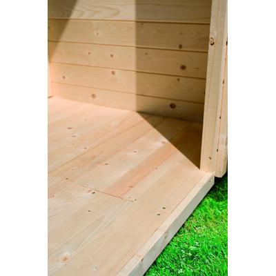 Gartenhaus-Fußboden KARIBU, beige (natur), B:220cm H:1,6cm T:220cm, Holzwerkstoff, Gartenhaus-Fußböden, für Gartenhäuser