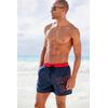 Badeshorts KANGAROOS "Adams", Herren, Gr. L (52), N-Gr, blau (marine), Microfaser, kontrastfarbene Details, Badehosen, mit großem Logoschriftzug