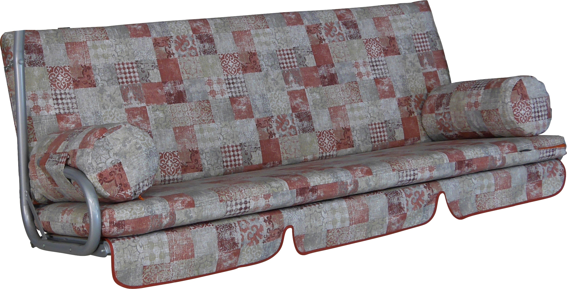 Bankauflage "Trend, TOPSELLER", rot (rot, grau), B:178cm H:9cm T:180cm, Obermaterial: 50% Baumwolle, 50% Polyester. Füllung: 100% Polyurethan, ANGERER FREIZEITMÖBEL, Polsterauflagen, Bankauflage