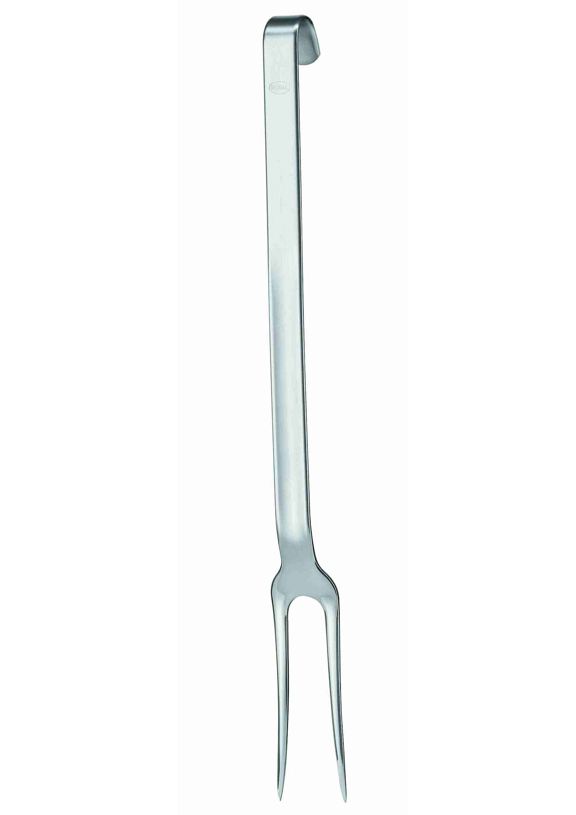 Fleischgabel RÖSLE, silber (edelstahlfarben), B:3,2cm, Edelstahl 18/10, Fleischgabeln, Tranchiergabel für Fleisch, Hakengriff, spülmaschinengeeignet Image